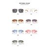 rimless cut edge rectangle sun glasses